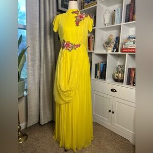 Gorgeous Yellow Floral Maxi Dress